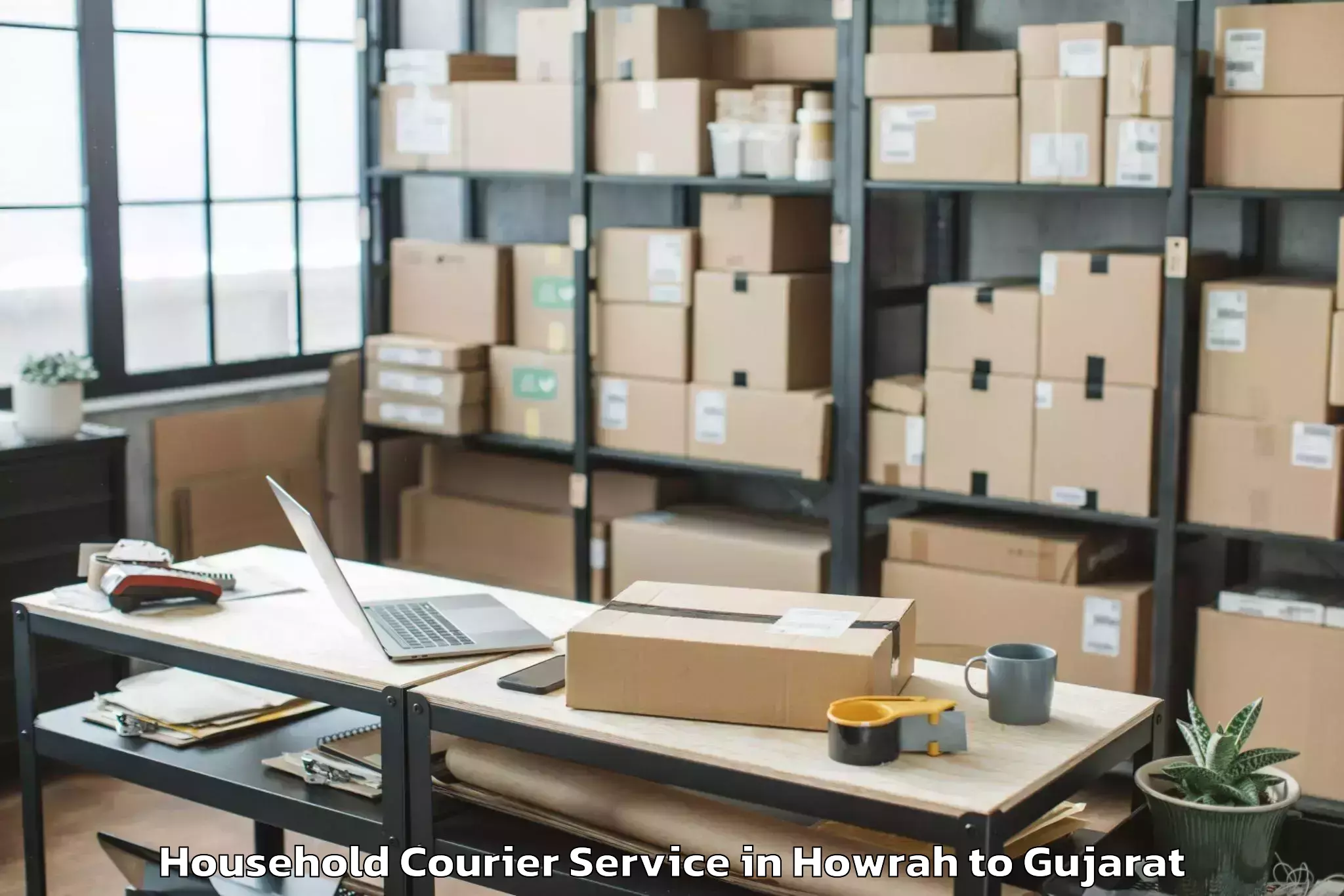 Book Howrah to Waghai Household Courier